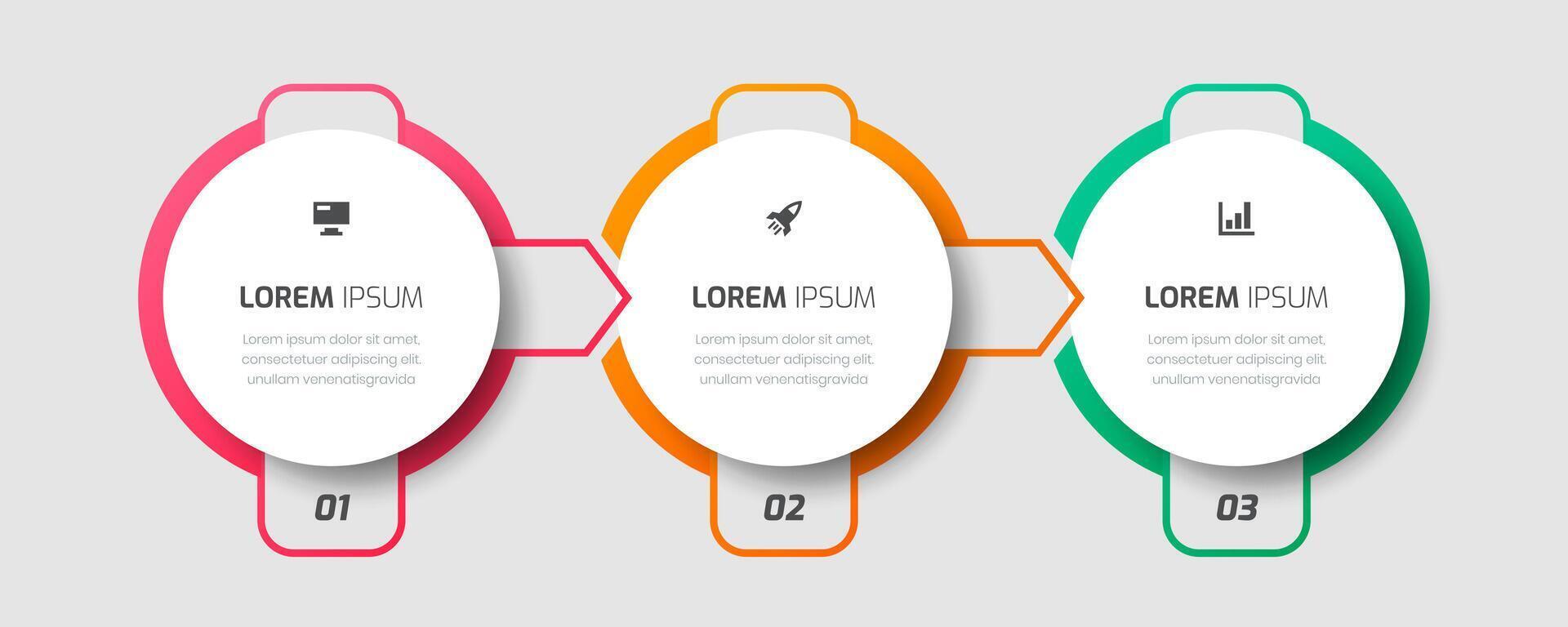 Infographic Label Design Template with Thin Line, Icons and 3 Numbers for Presentation vector