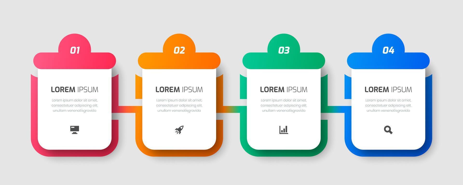 Infographic Label Abstract Design Template with Icons and 4 Numbers for Presentation vector