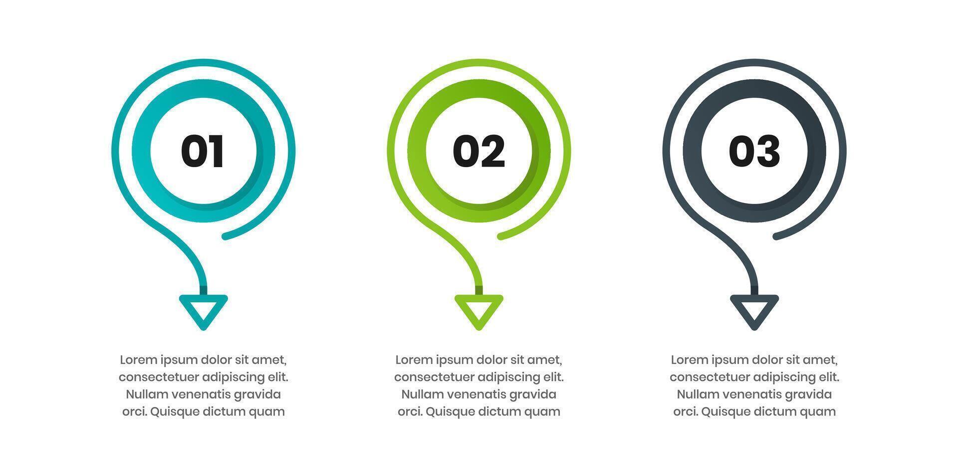 Circle Infographic Element Design Templates with Icons and 3 Numbers. Suitable for Process Diagram, Workflow Layout, Banner, Flow Chart, Infographic vector