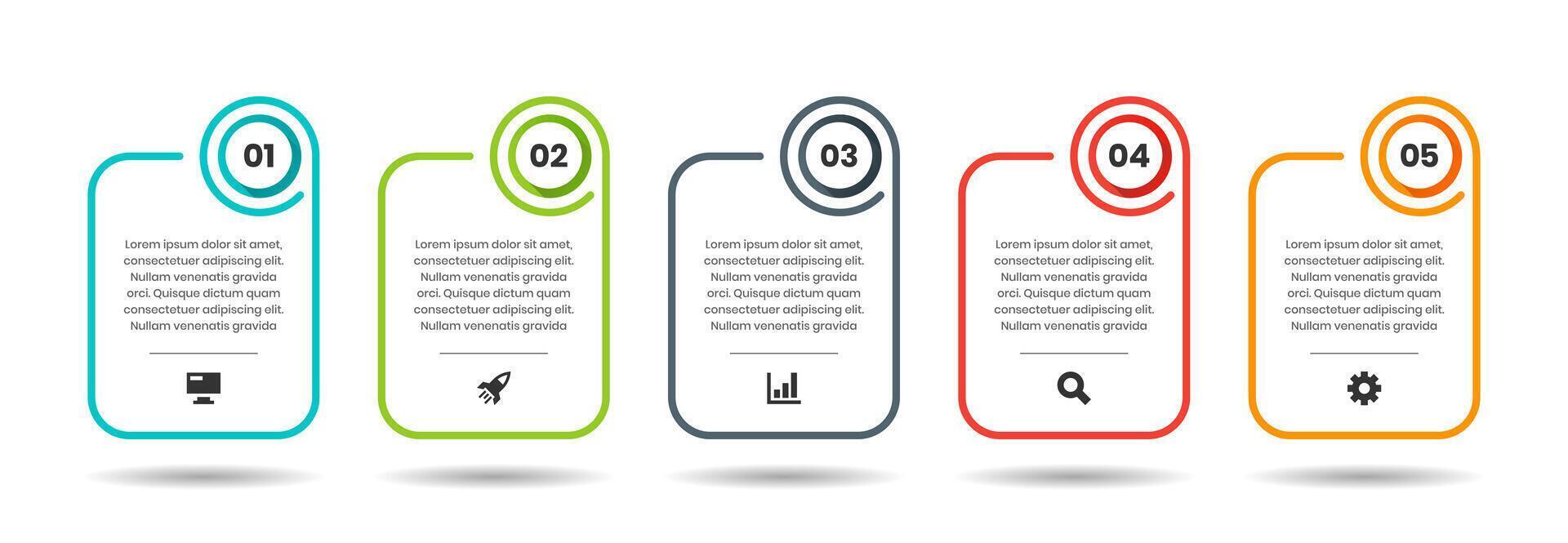 Infographic Design Templates with Icons and 5 Number. Suitable for Process Diagram, Presentations, Workflow Layout, Banner, Flow Chart, Infographic vector