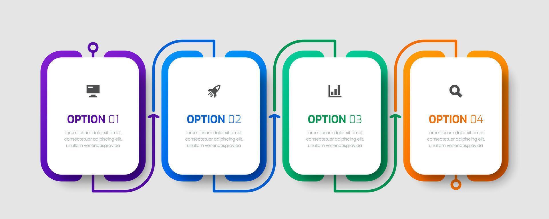 Infographic Label Design Template with Thin Line, Icons and 4 Options for Presentation vector