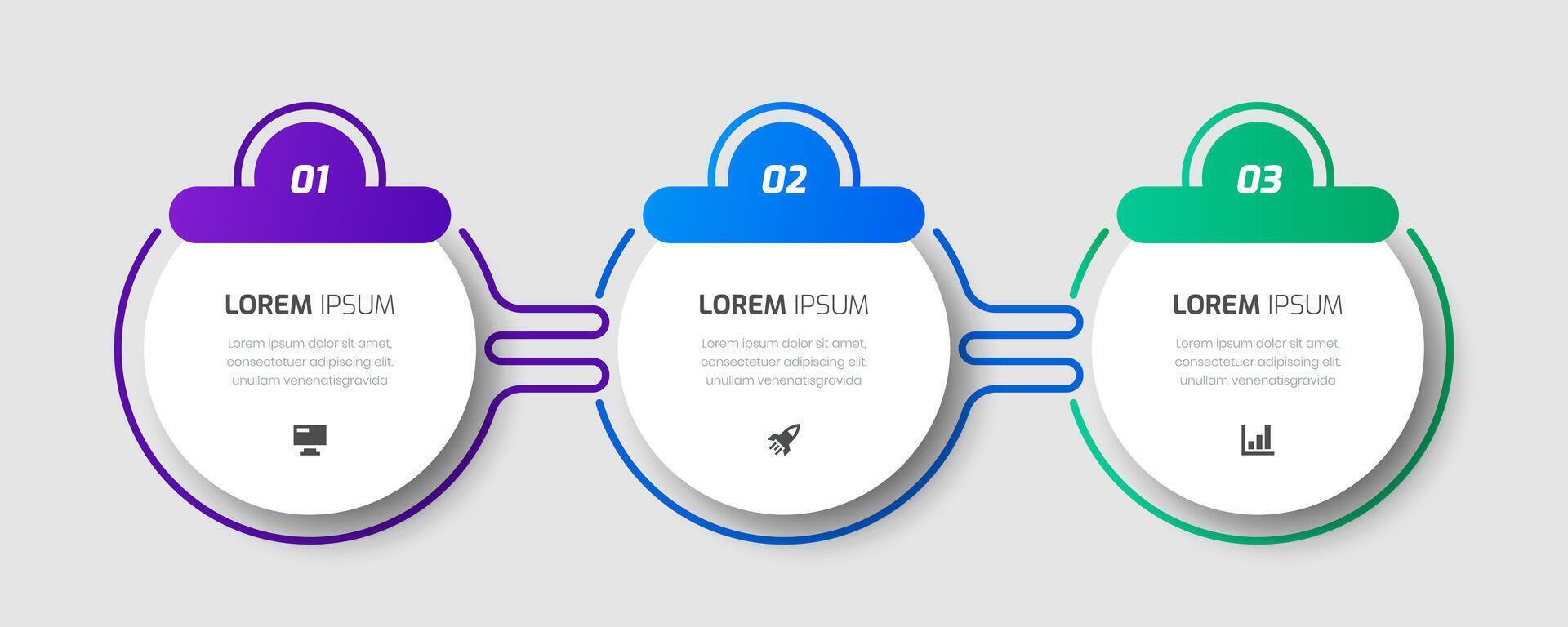 Infographic Label Design Template with Circle, Icons and Three Numbers for Presentation vector