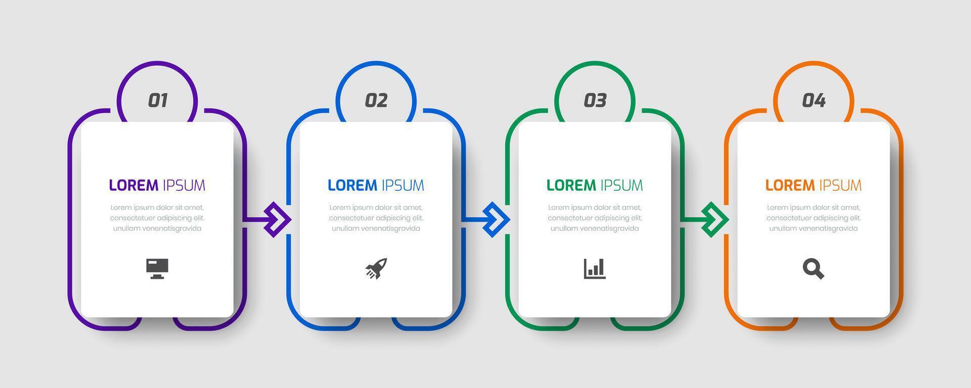 Infographic Label Design Template with Thin Line, Icons and 4 Numbers for Presentation vector