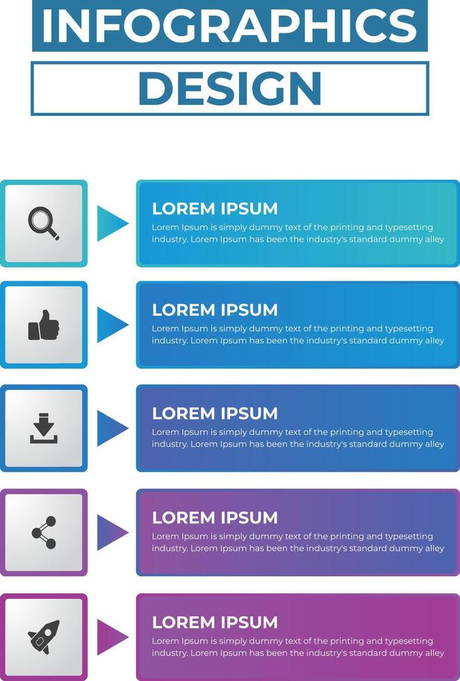 Modern Clean and informative Infographic Design With Icon, Graphics Element, Step. Infographics Step, Element Design For Business presentation, Research ,wallpaper, brochure, social media, web app vector