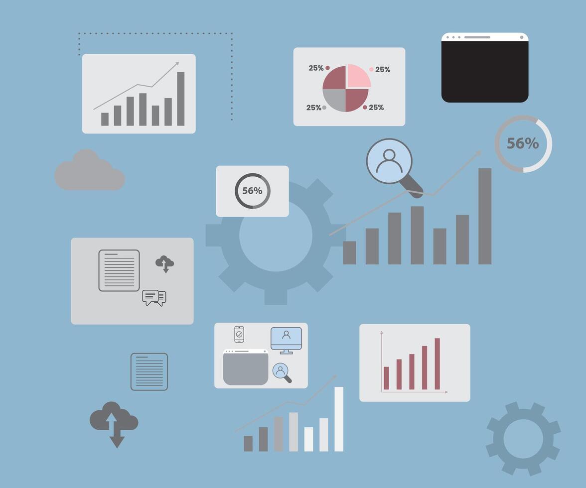 Graphs and analytics for data visualization vector