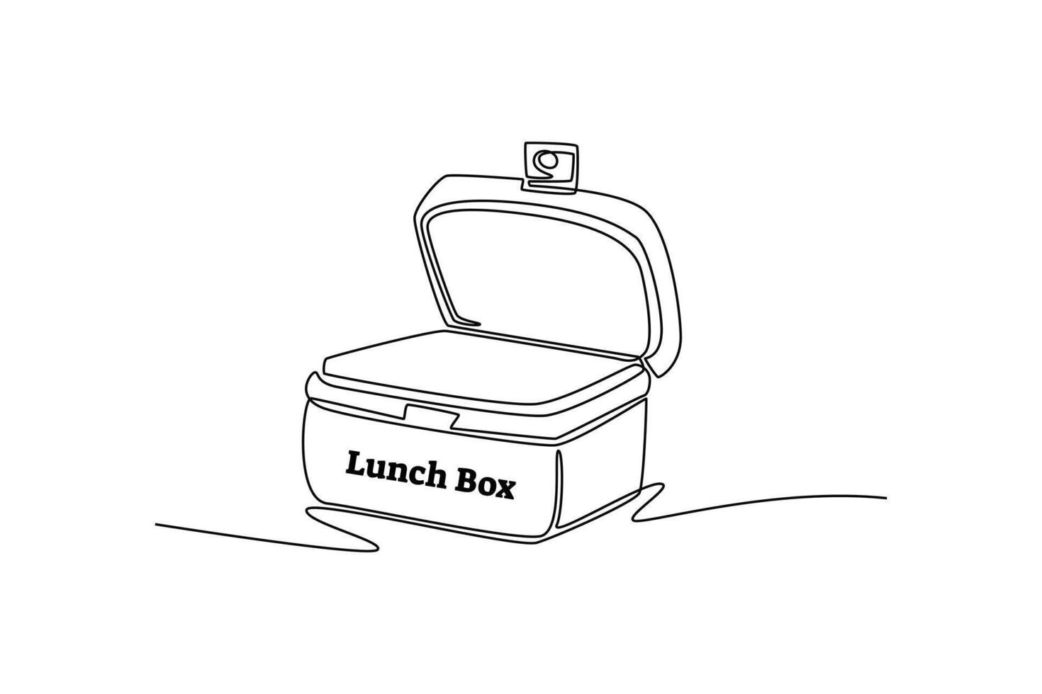 Lunch box. Back to school concept. Single line draw design. graphic illustration vector