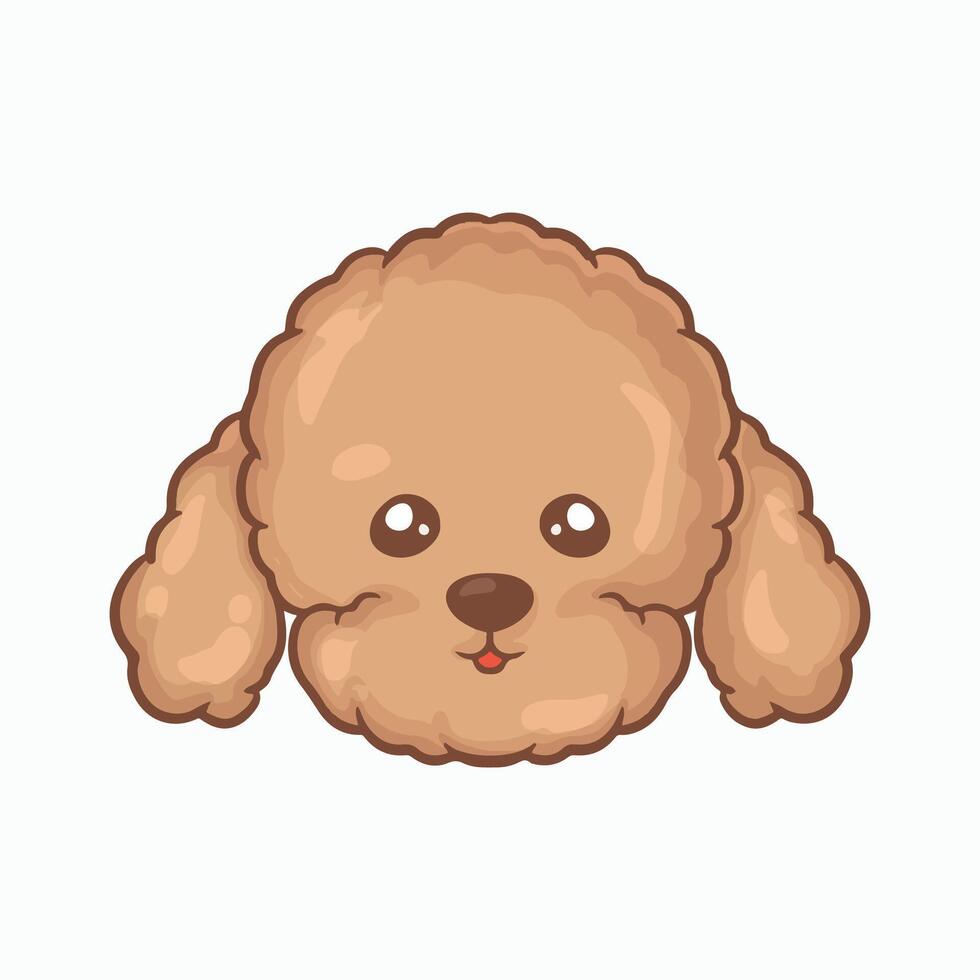 Cute cartoon poodle dog. illustration isolated on white background. vector