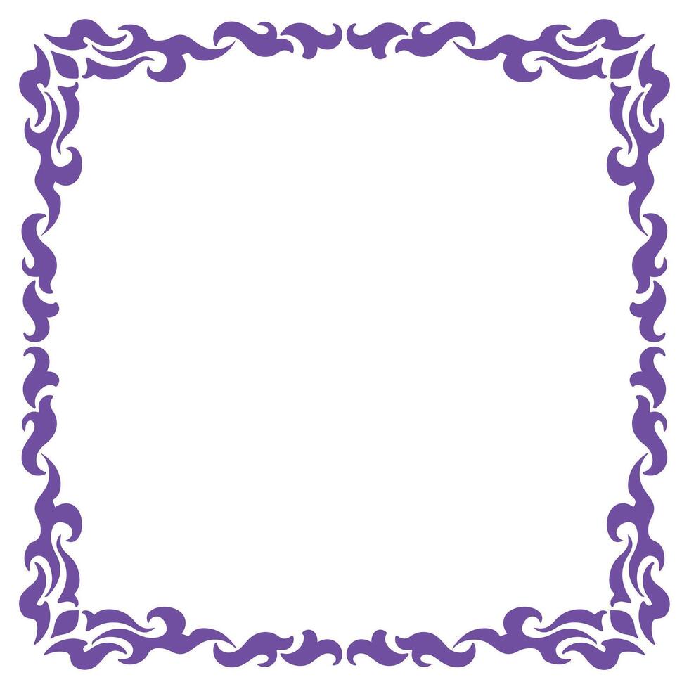 Violet purple border frame deco. art simple line corner vector