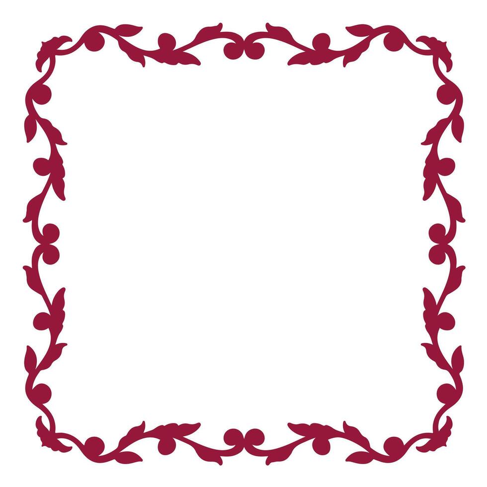 Red border frame deco. art simple line corner signboard vector