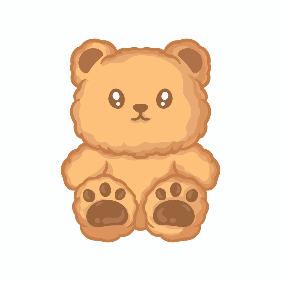 Teddy bear isolated on white background. illustration in cartoon style. vector