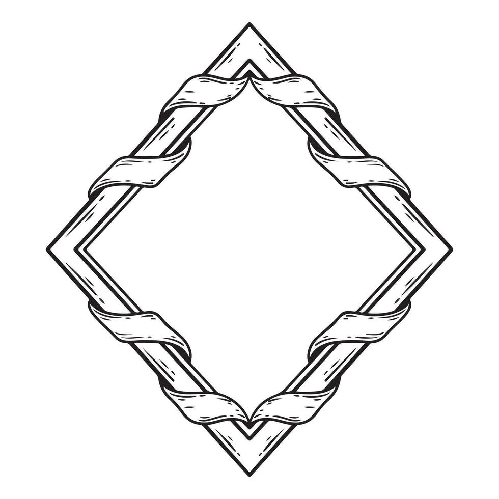 Illustration of a frame with ribbons. element for design vector