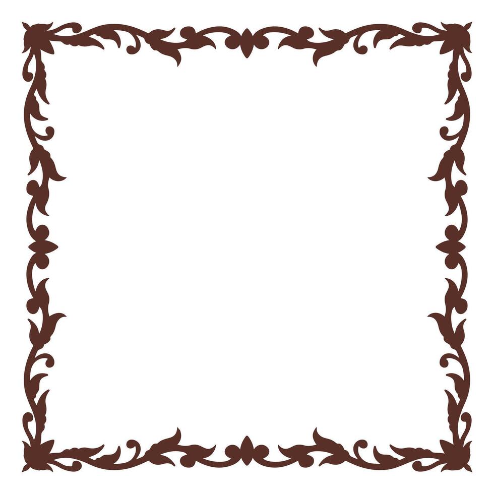 Border frame deco art simple line corner pattern antique style acanthus vector