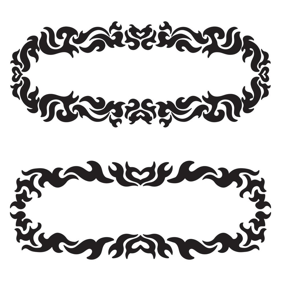 Set of decorative frames in black and white colors. illustration. vector