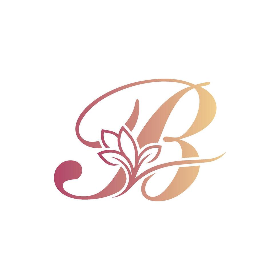 Elegant Floral Letter B Logo Design. Beauty Monogram vector