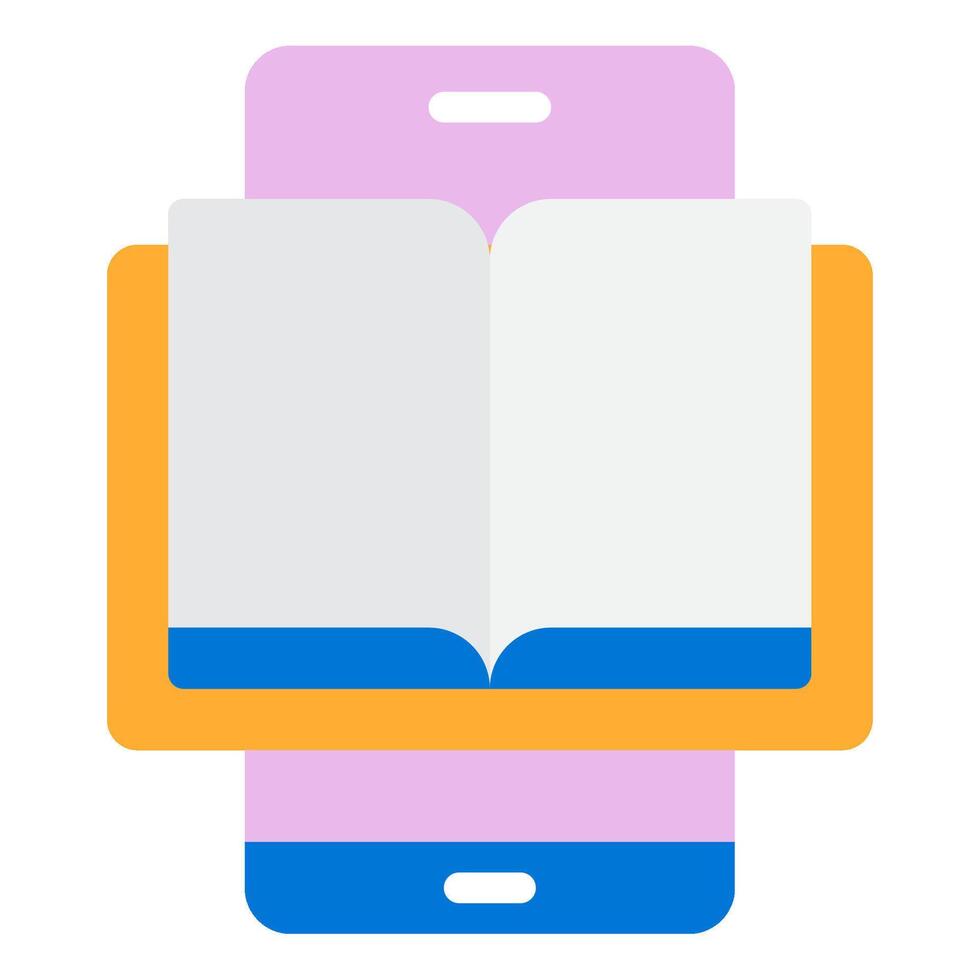 Open Book on Smartphone Icon vector