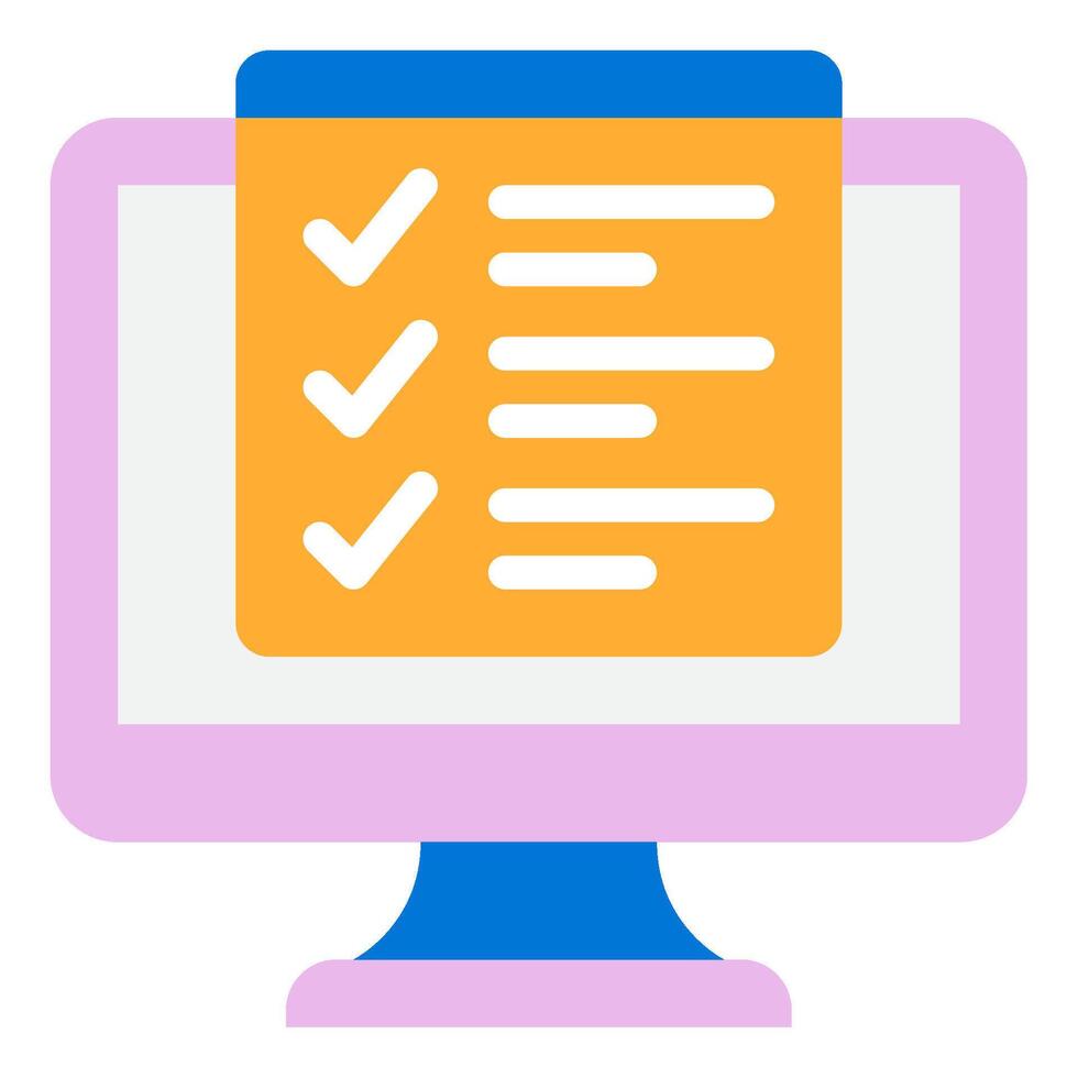Digital Checklist on Monitor vector