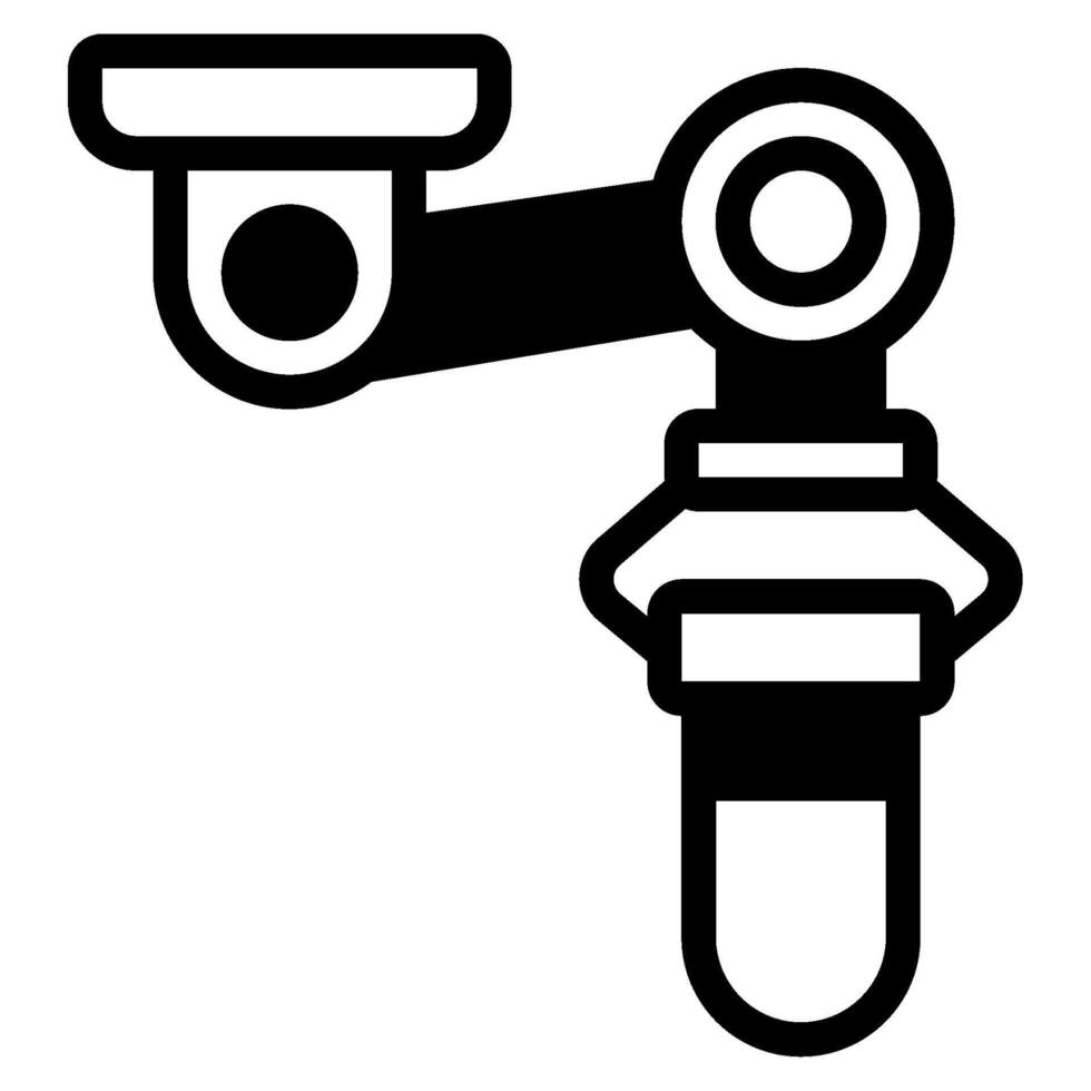 Robotic Arm Illustration for Automation solid vector