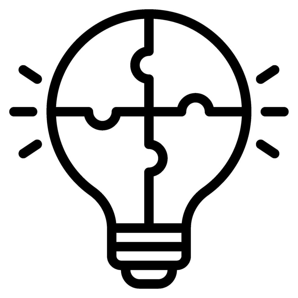 Lightbulb Puzzle Symbol Outline vector