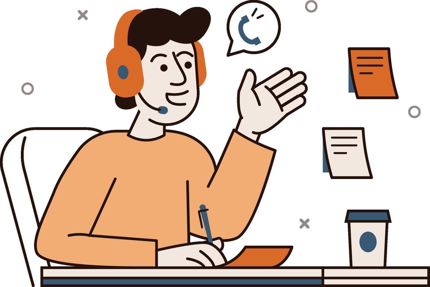 Male Agent Taking Notes vector