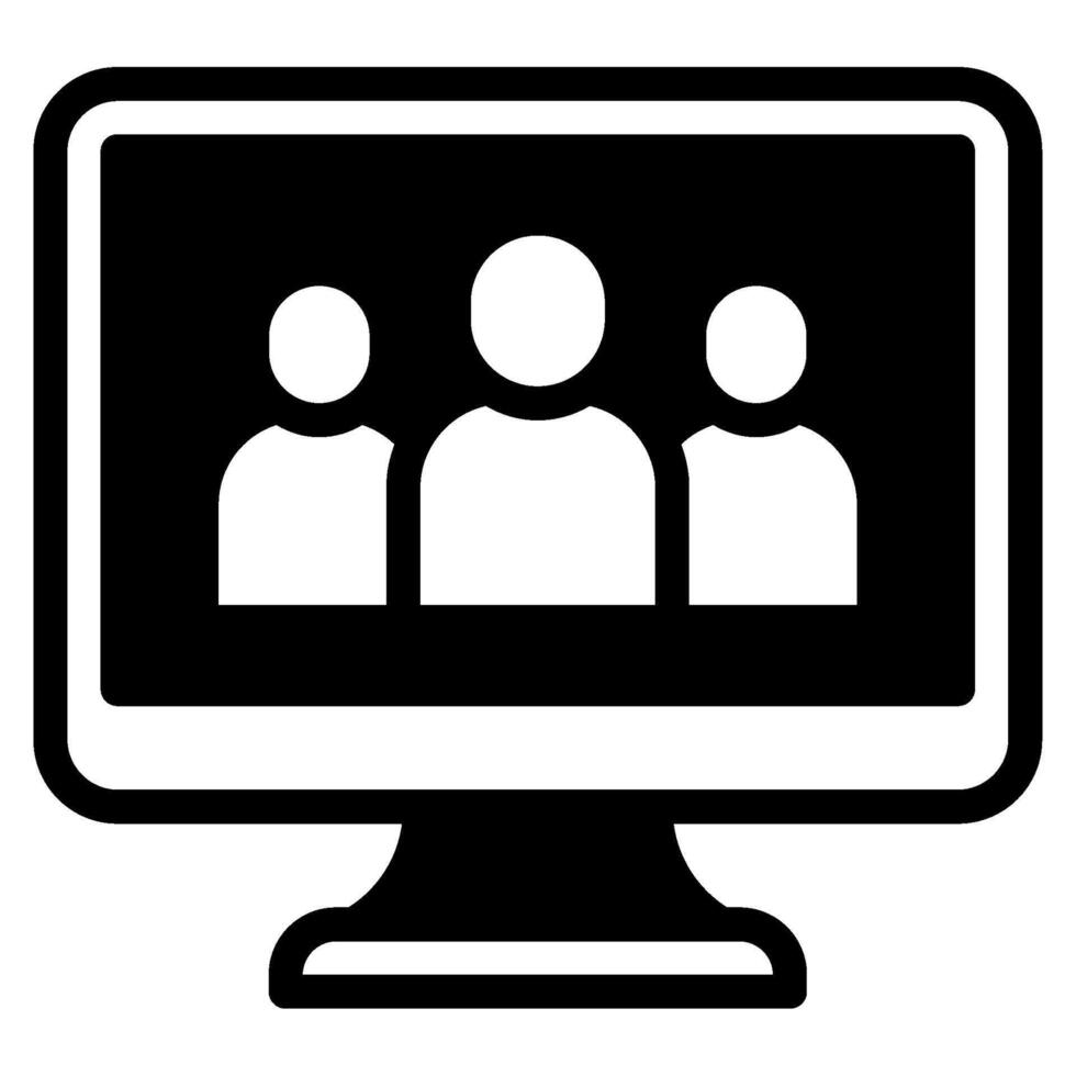 Icon of Group Conference Meeting solid vector