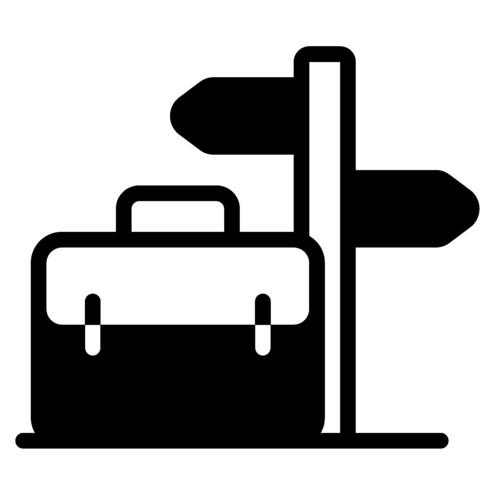 Icon of Baggage and Signpost solid vector