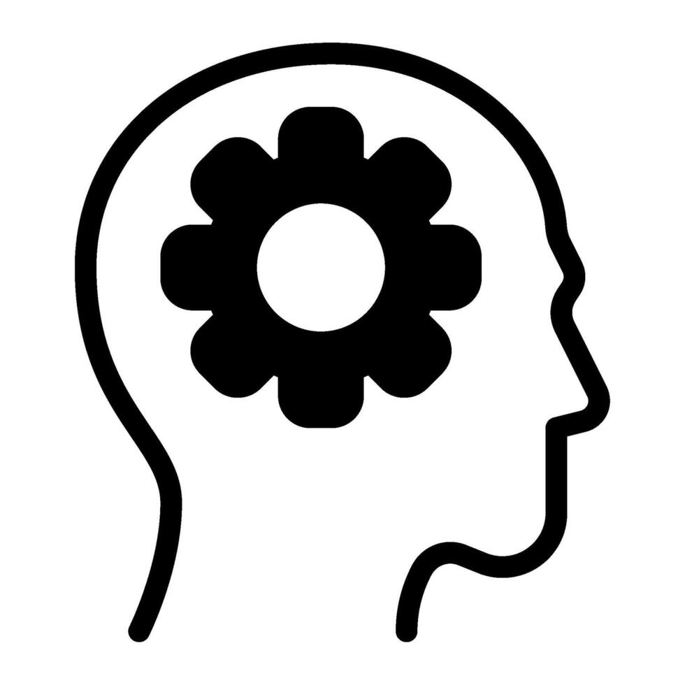 Illustration, character, icon Mindset Development solid vector