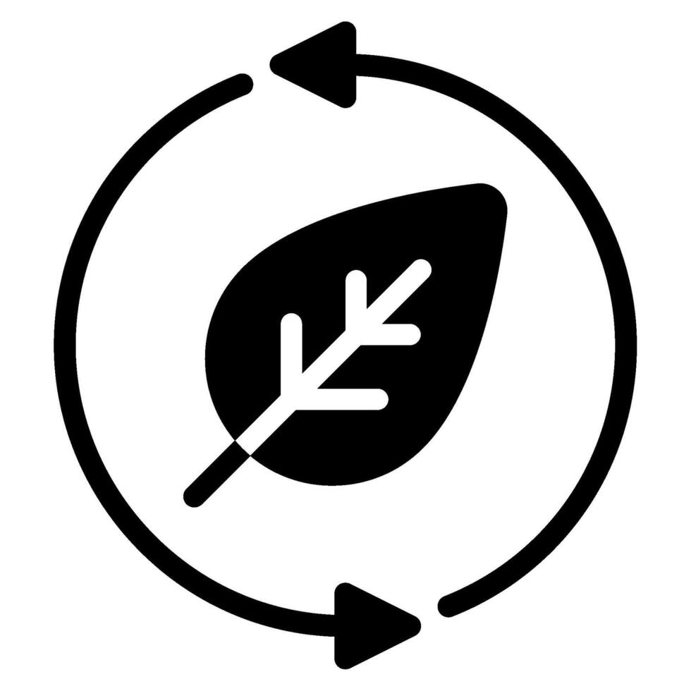 EcoFriendly Recycling Icon solid vector