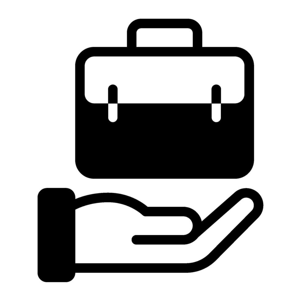 Icon Briefcase in Hand solid vector
