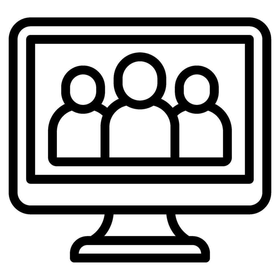 Icon of Group Conference Meeting Outline vector
