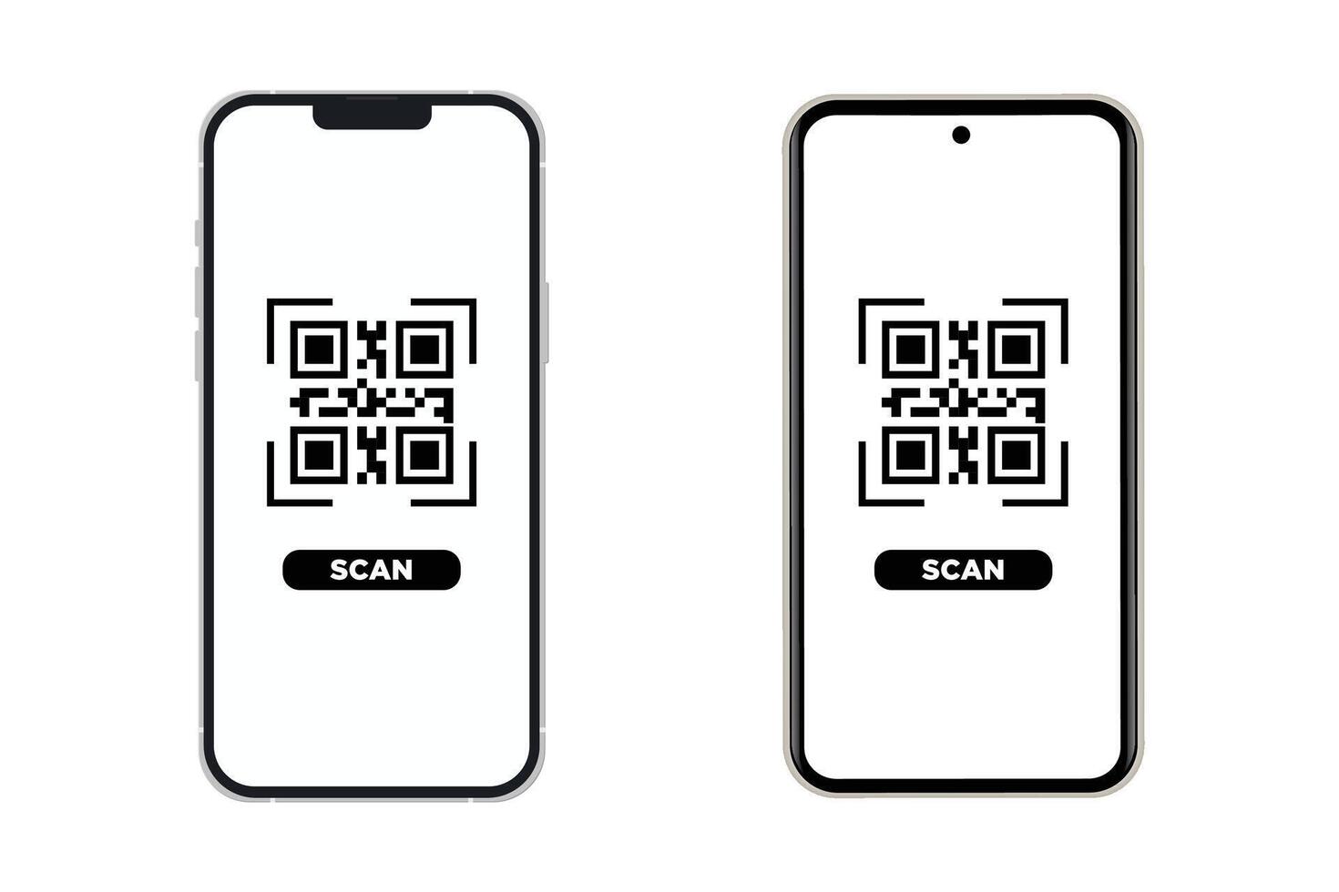 Phone qr code scan icon vector