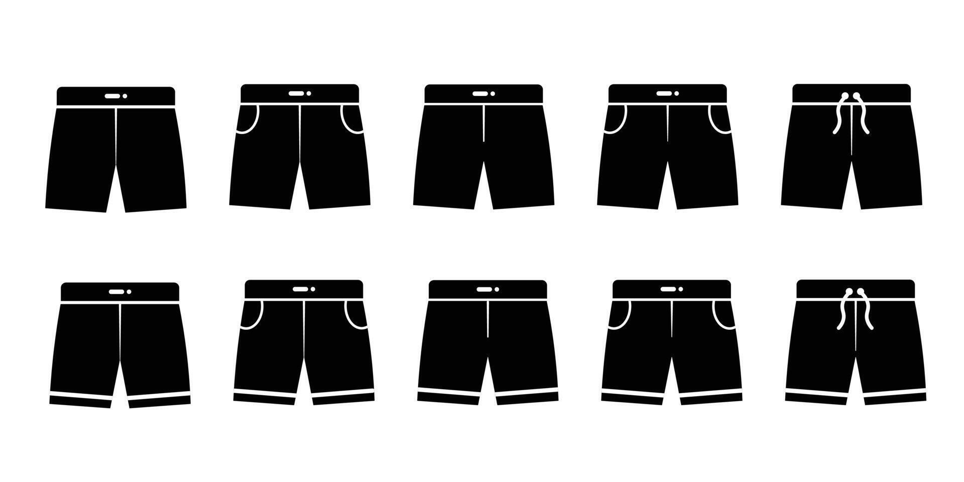 Pants icon. Short pants Filled icon set vector