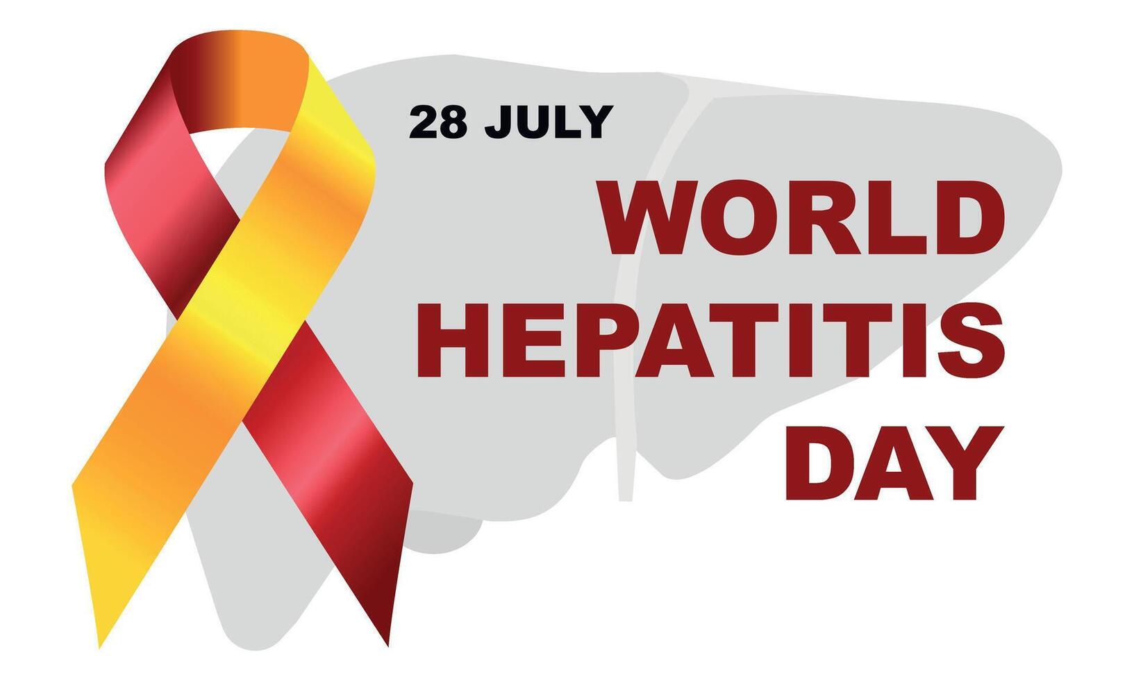 World Hepatitis Day. Awareness ribbon. Illustration EPS10 vector