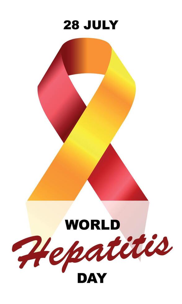 World Hepatitis Day. Awareness ribbon. Raising awareness of Hepatitis campaign. Illustration EPS10 vector