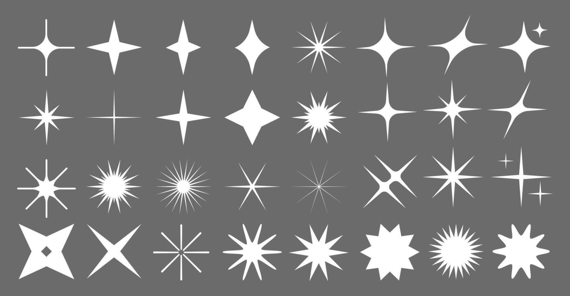 Collection of Star Icons, Silhouettes vector