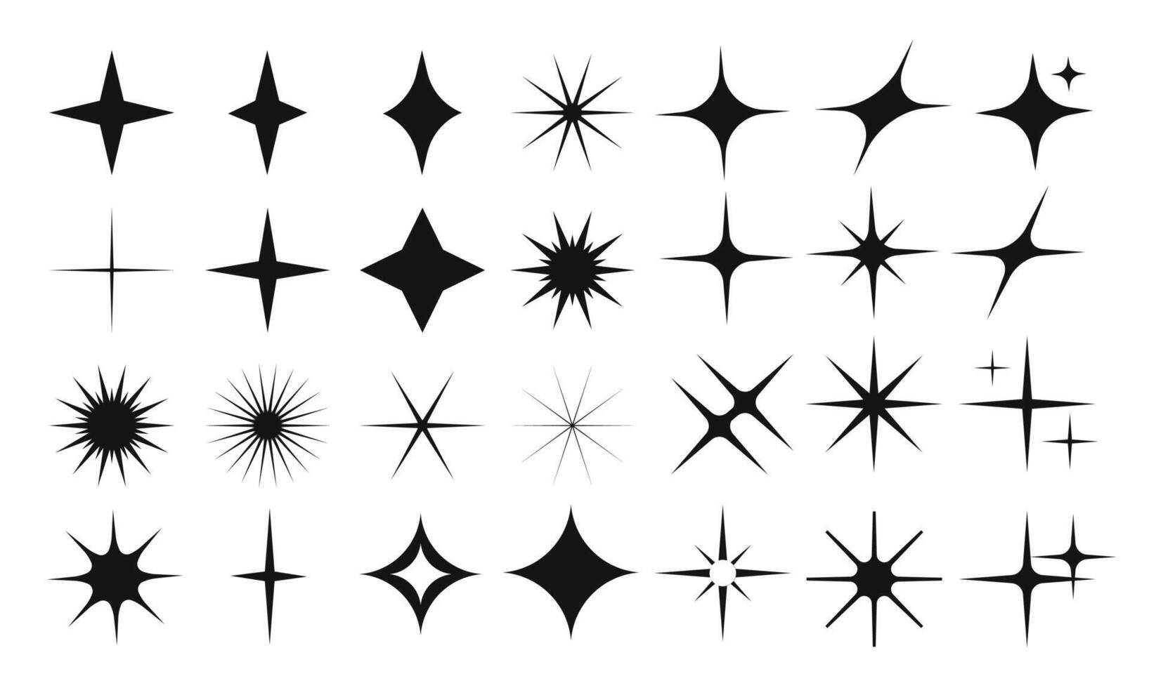 Collection of Star Silhouettes vector