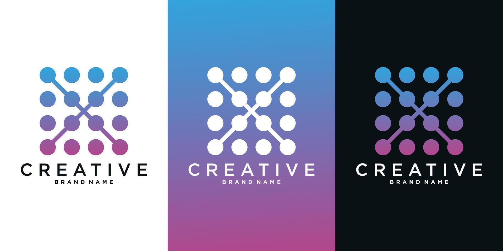 molecul tech logo. Creative square shape modern icon. vector