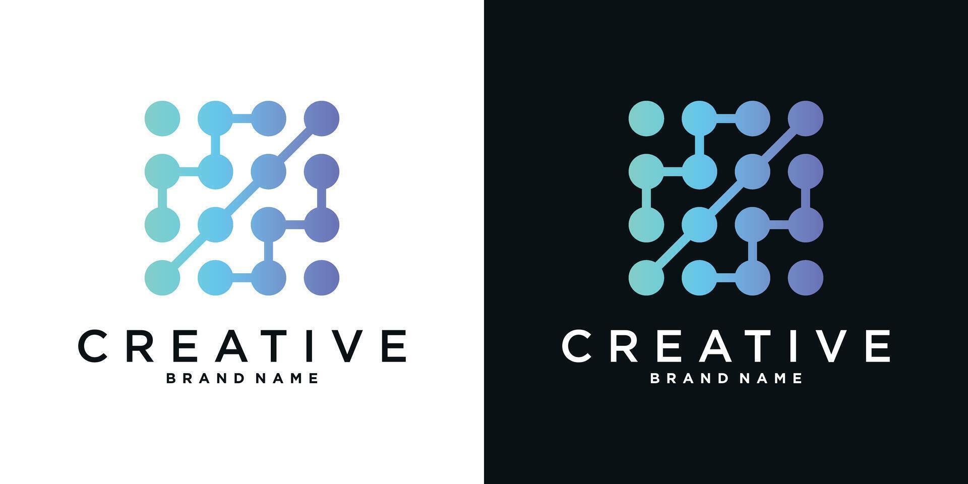Molecul tech logo design. Creative shape modern concept. vector