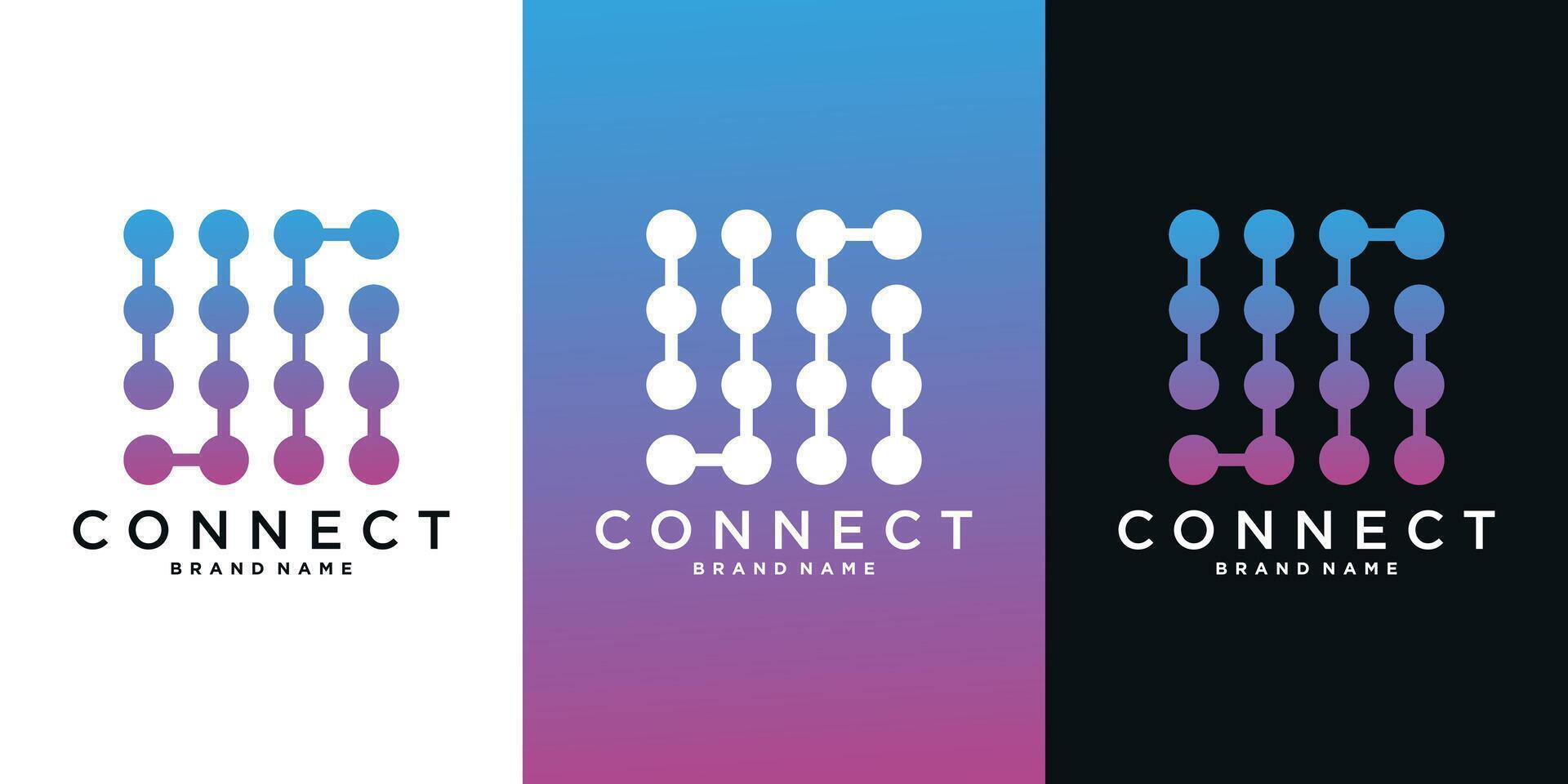 Abstract molecul tech logo. Creative square shape modern vector