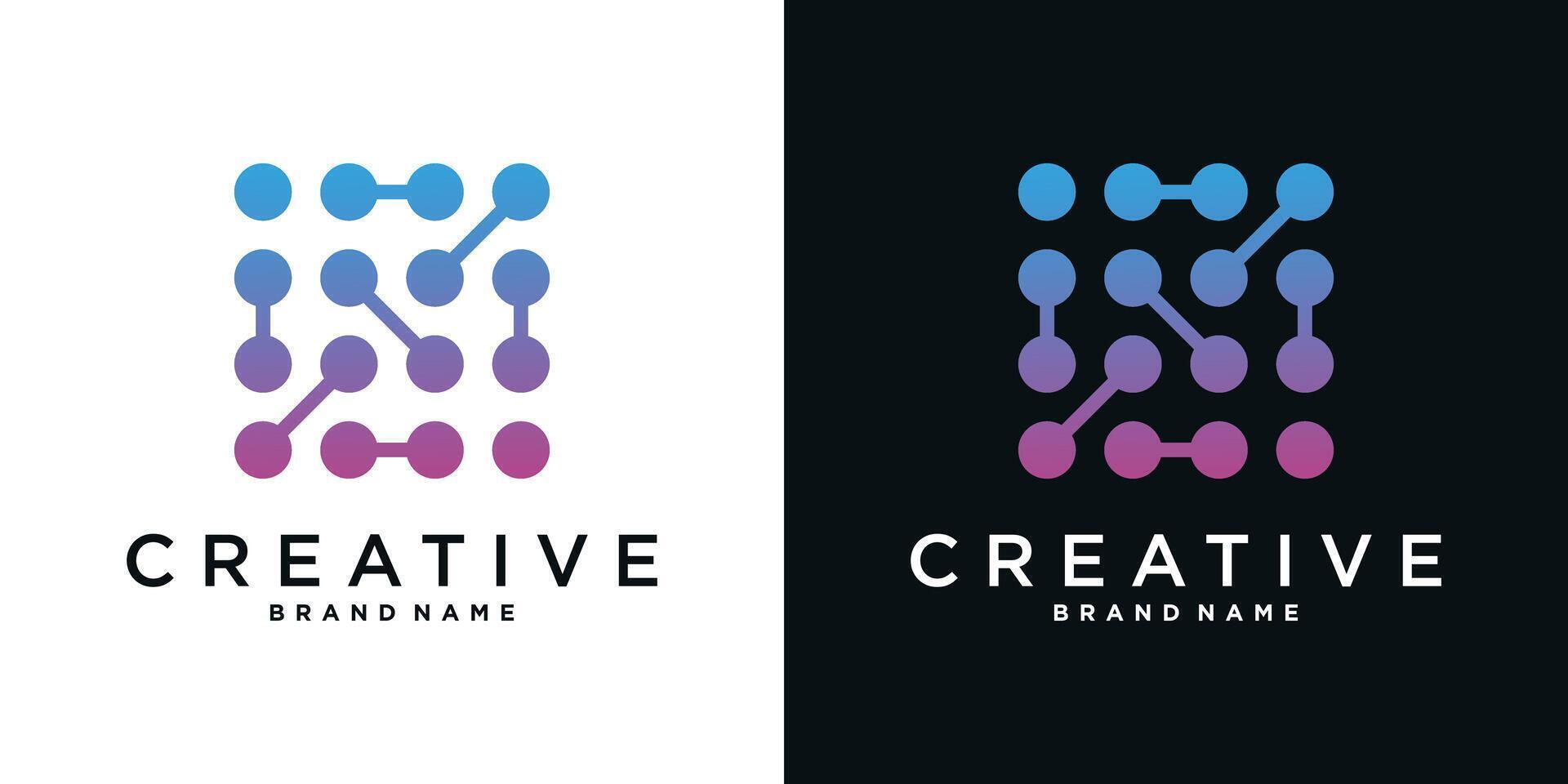 Molecul tech logo design. Creative shape modern concept. Premium vector