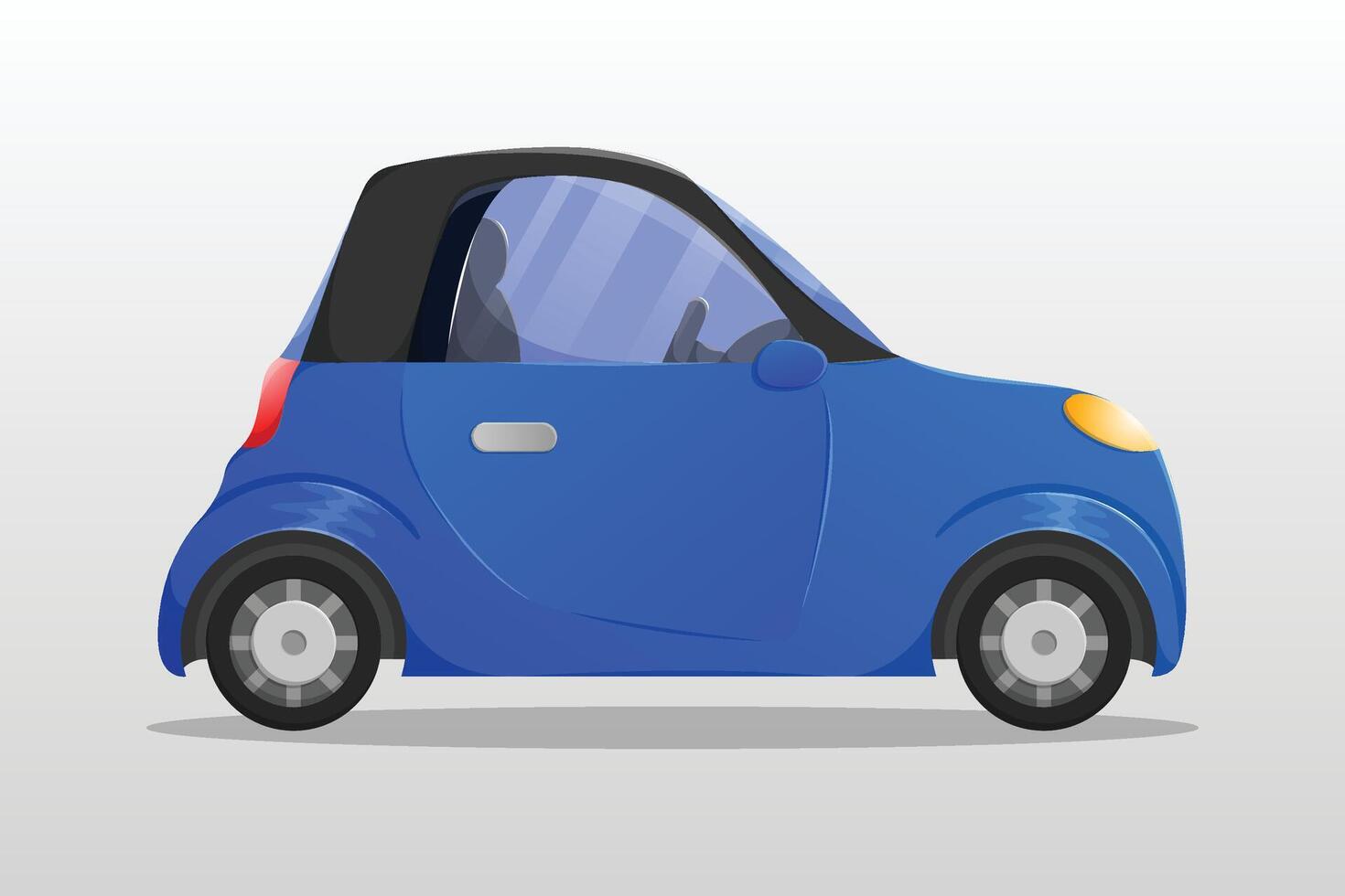 Side view cartoon mini car illustration. Transport vehicle flat style. vector
