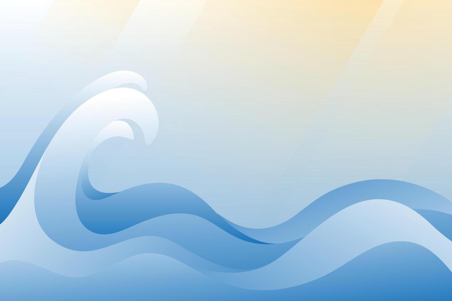 Summer time ocean background. Quiet sea wave background. Blue simple abstract giant ocean wave backdrop. vector