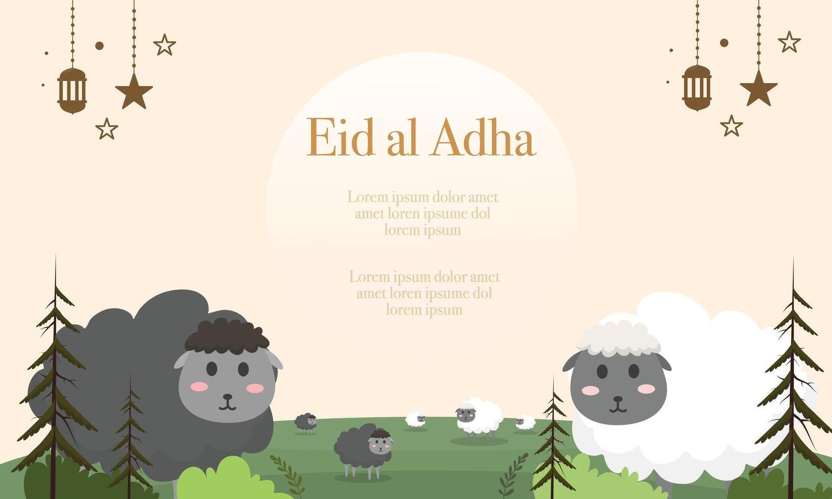 Eid al Adha Background with Sacrificial Animals vector