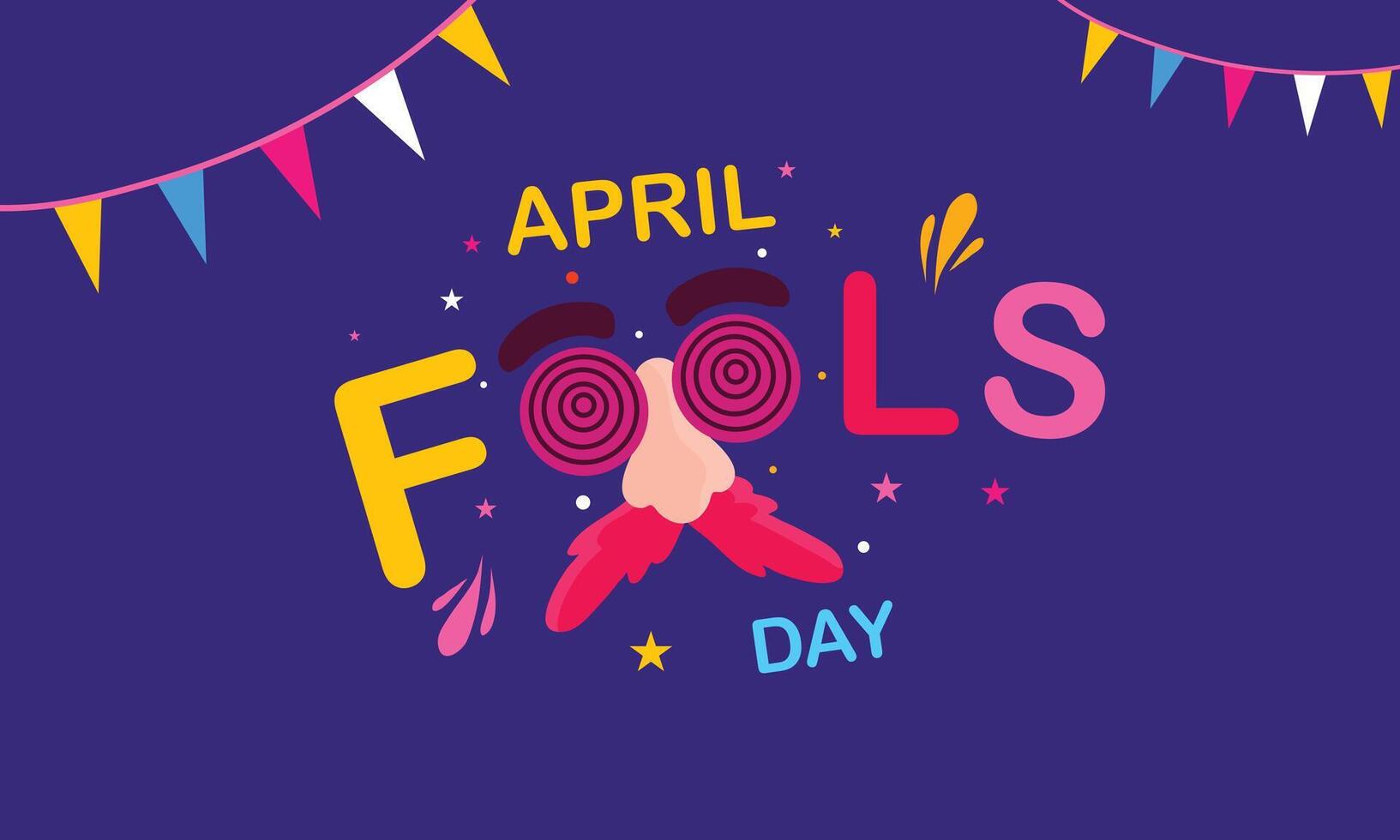 April Fools Typography with Spiral O Letter vector