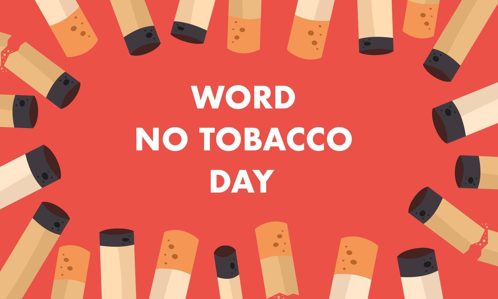 Word no tobacco day background with cigarette vector