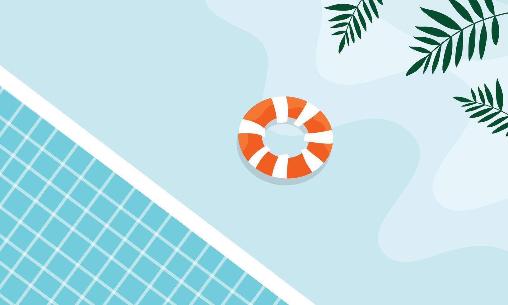 Lifebuoy in swimming pool vector