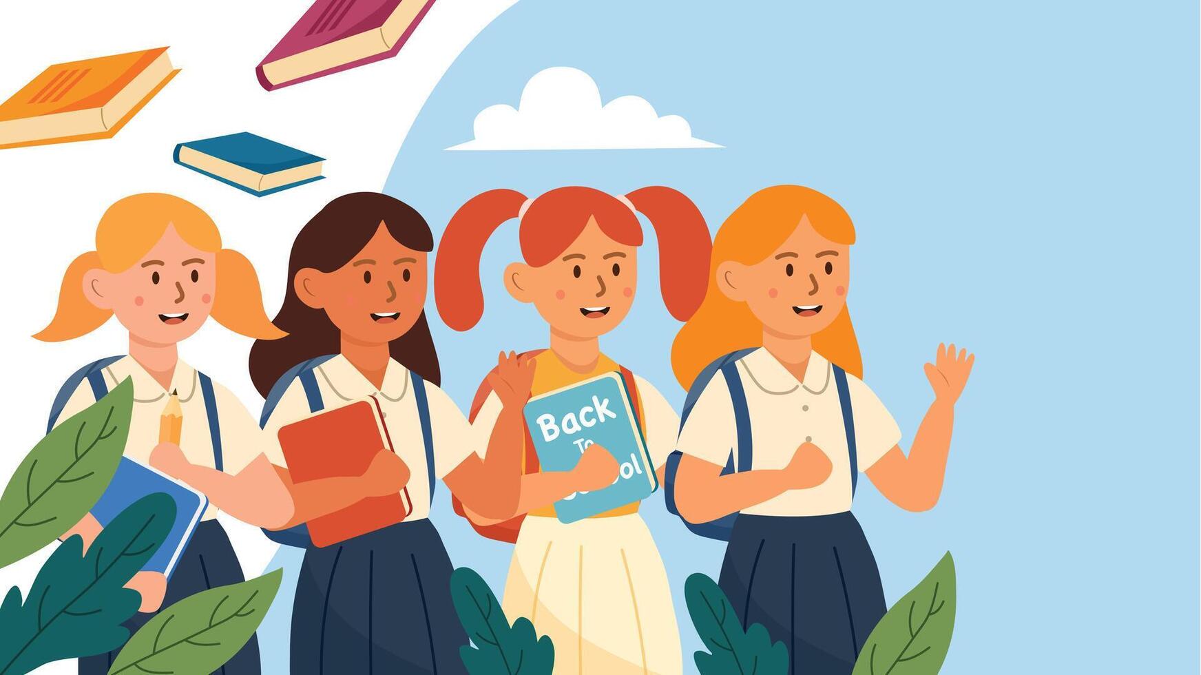 Kids excited for back to school vector