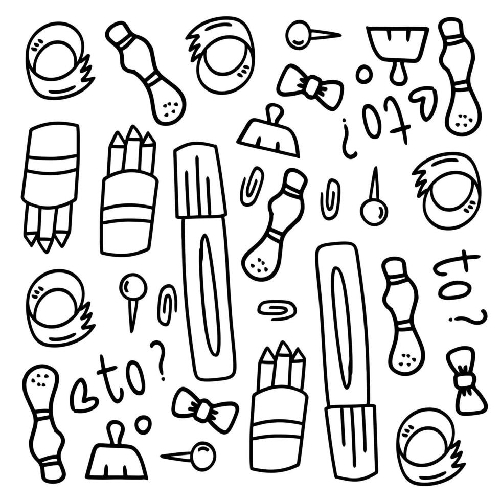 Educational Tools Line Art Collection vector