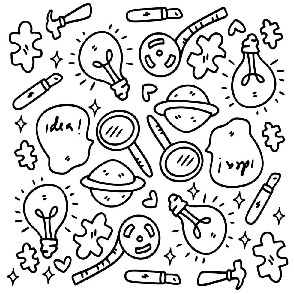 Cute Doodle of Creative Supplies and Tools vector