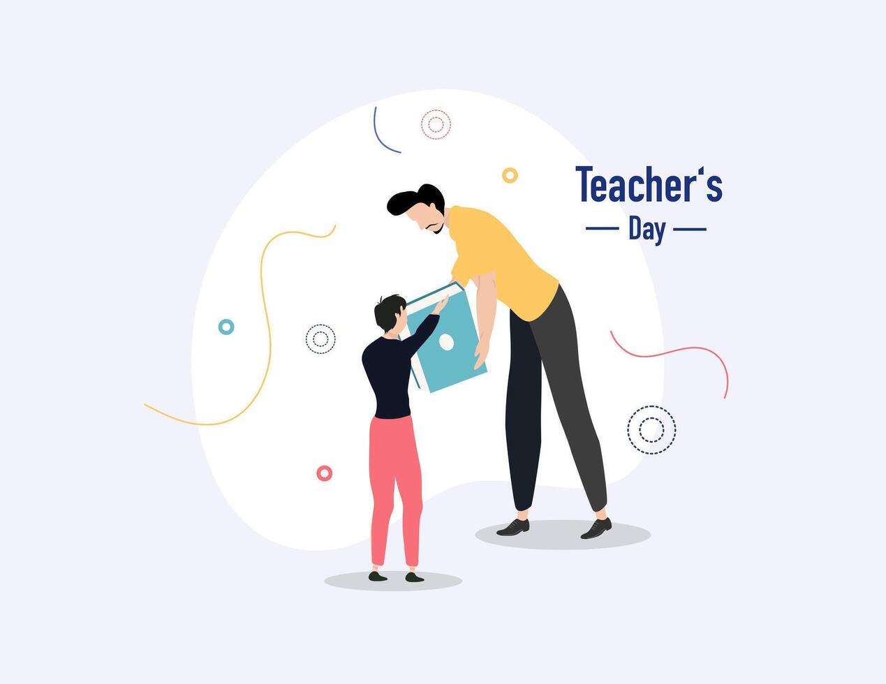 Modern Flat Teacher Day Concept Illustration vector