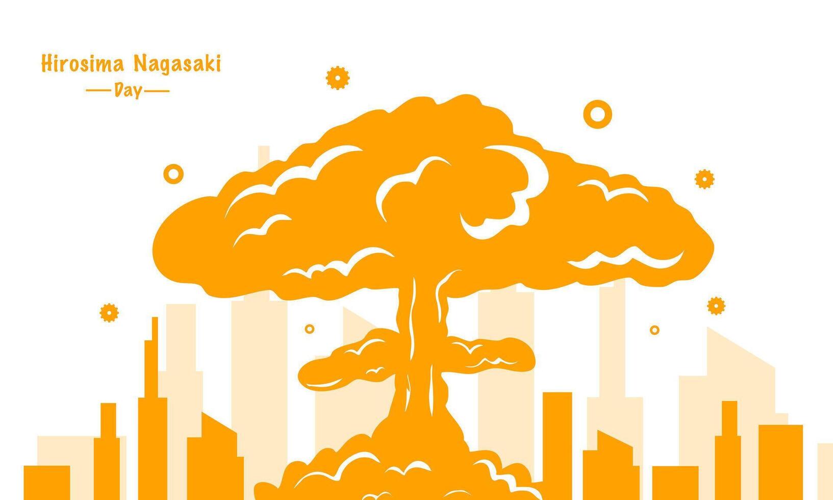 Hiroshima Bombing Historical Event Illustration vector